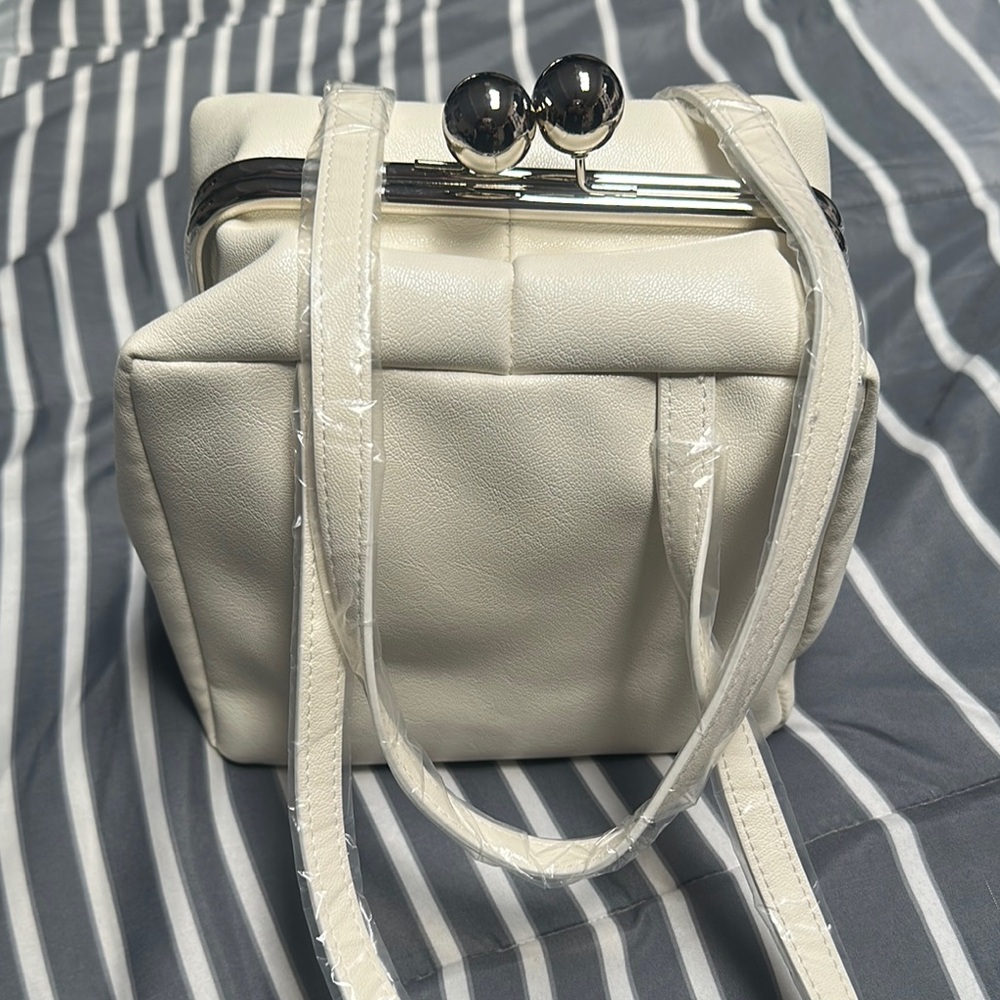 White Structured Frame Bag